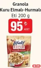 ETİ LİFALİF GRANOLA KURU ELMALI HURMALI 200 G fiyat ve kampanya bilgisi